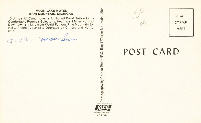 Moon Lake Motel - Vintage Postcard (newer photo)